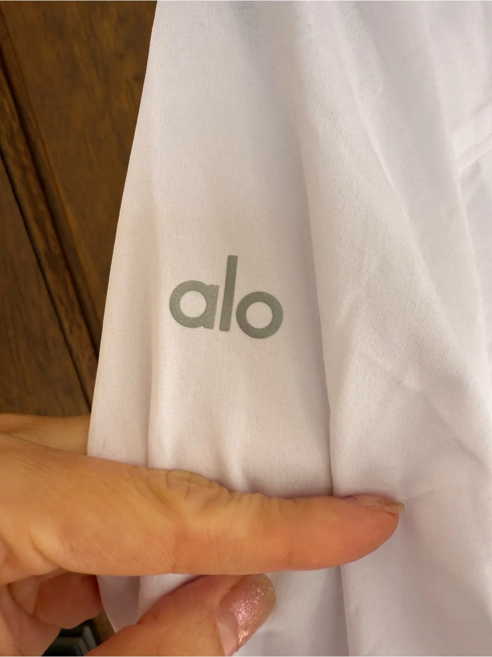 ALO Cropped White Collared Top with White Pleated Skort Size L